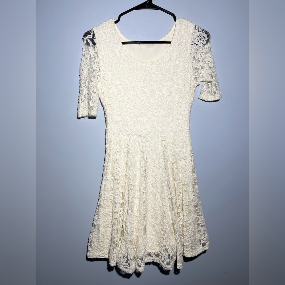 Elegant Lace White Dress